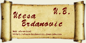 Uteša Brdanović vizit kartica